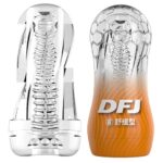 DFJ Orange Transparent Crystal Realstic Vagina Male Stroker for Men