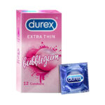 Durex Extra Thin Bubblegum Flavoured Condoms - 12Pcs Pack