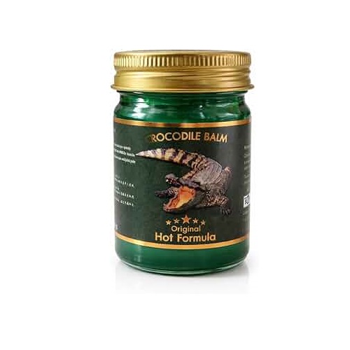 61MDC3oxlAL._AC_UF350350_QL50_.jpg Green Seven Siam Crocodile Hot Formula Strong Massage Balm Relive Scent 50g - Image 1